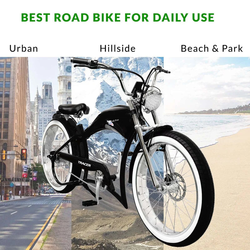 Twenty5 GT 500W 26" Motorcycle-Style Stretch Chopper E-Bike