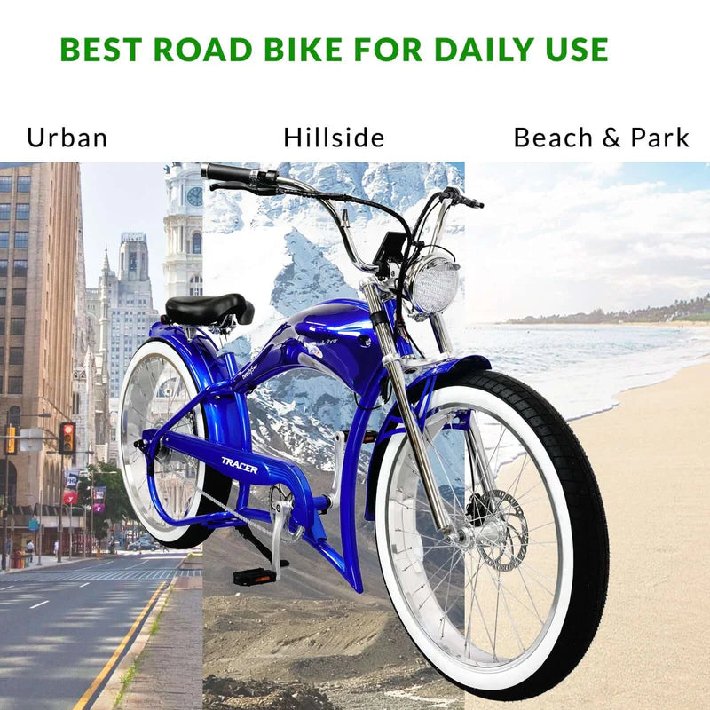Twenty5 GT 500W 26" Motorcycle-Style Stretch Chopper E-Bike