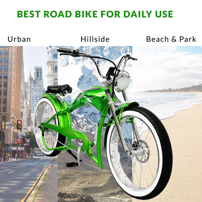 Twenty5 GT 500W 26" Motorcycle-Style Stretch Chopper E-Bike