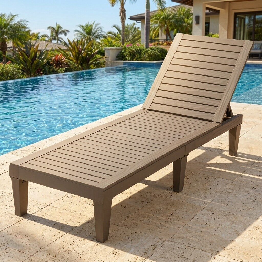 Set of 2 Outdoor Chaise Lounge Chairs with 5-Position Adjustable Backrests