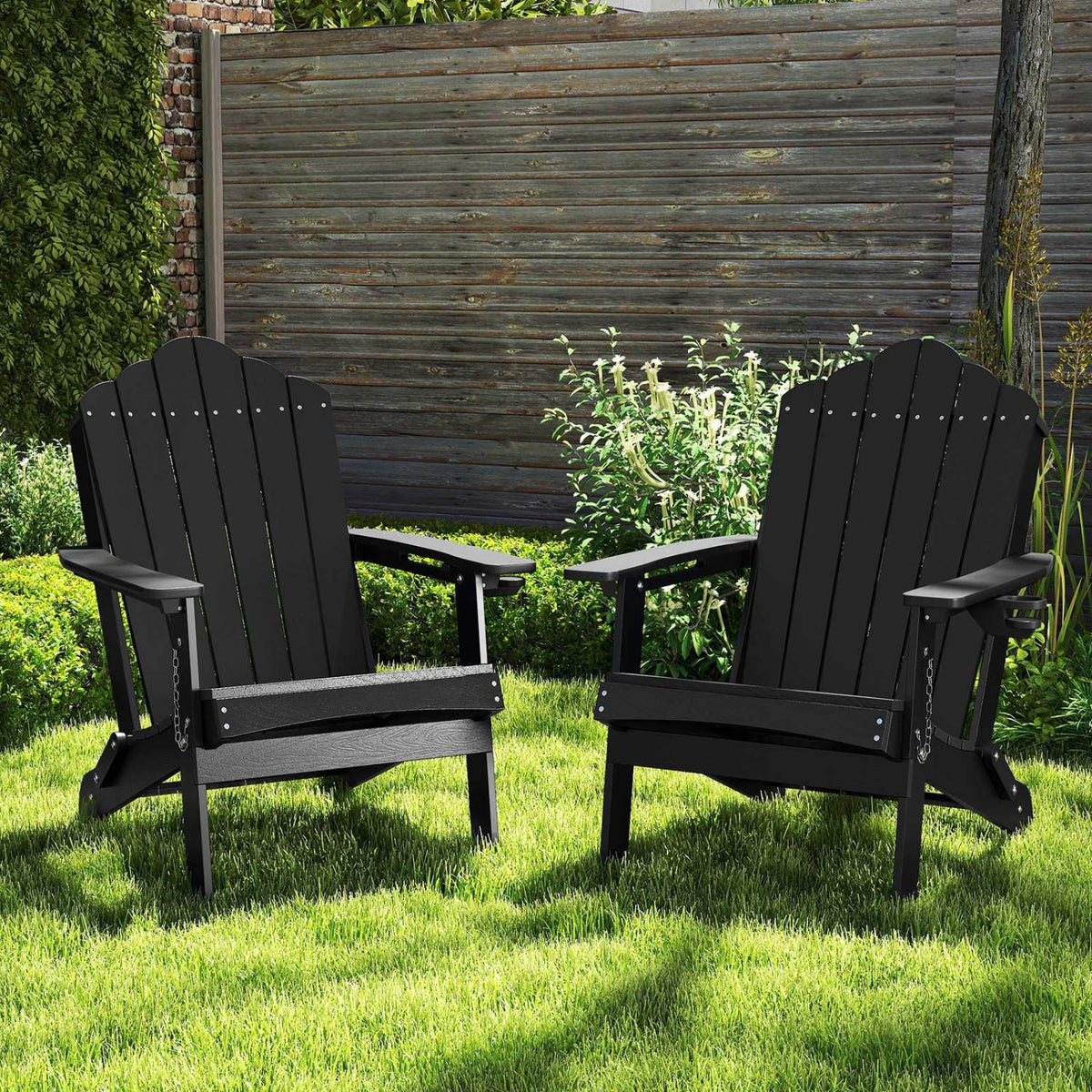 Folding Adirondack Chair with High Backrest – HDPE Weather-Resistant Outdoor Chair